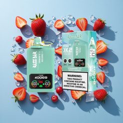 Eper-Jég_Kevert Bogyó Razz Bar 40000 Puffs Eldobható E-Cigi Kijelzővel és Type-C Porttal