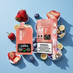 Áfonya Jég_Love 66 Razz Bar 40000 Puffs Egyhasználatos E-cigaretta Kijelzővel és Type-C Porttal