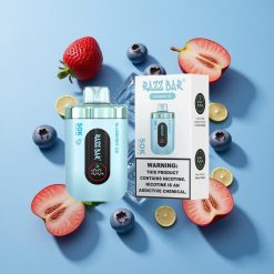 Áfonya-Jeges Razz Bar 50K Puffs Eldobható E-cigaretta 50000 Puffsölés Típus-C Töltés